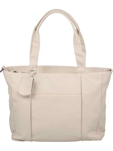 Burkely Skórzany shopper bag "Just Jolie" w kolorze kremowym - 45 x 30 x 10 cm