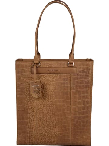 Burkely Leder-Schultertasche "Casual Cayla" in Cognac - (B)33 x (H)37 x (T)12,5 cm