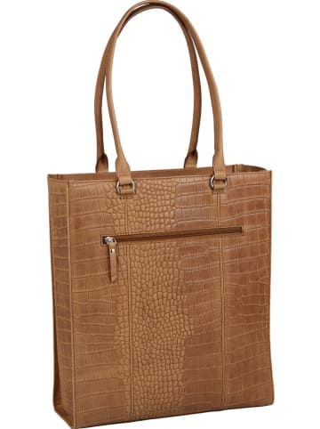 Burkely Skórzana torebka "Casual Cayla" w kolorze jasnobrązowym - 33 x 37 x 12,5 cm