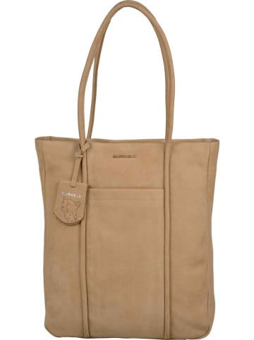 Burkely Leder-Schultertasche "Still Selene" in Beige - (B)30 x (H)36 x (T)9 cm