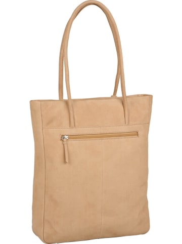 Burkely Leder-Schultertasche "Still Selene" in Beige - (B)30 x (H)36 x (T)9 cm