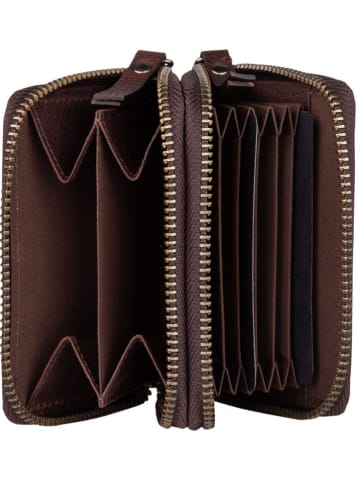Burkely Leder-Geldbörse "Antique Avery" in Braun - (B)10 x (H)8 x (T)3 cm