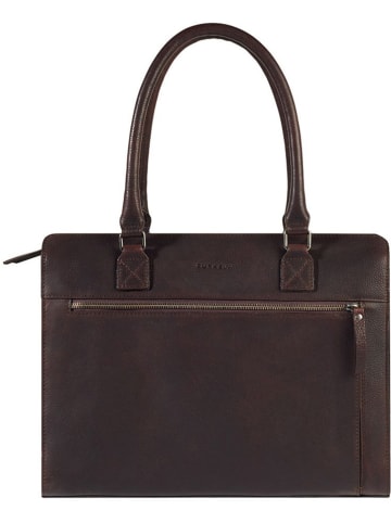 Burkely Leder-Henkeltasche "Antique Avery" in Dunkelbraun - (B)36 x (H)28 x (T)9 cm