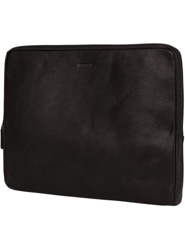 Burkely Leder-Laptopetui "Anitque Avery" in Schwarz - (B)40 x (H)30 x (T)3 cm