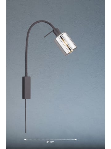 FISCHER & HONSEL Lampa ścienna "Iska" w kolorze czarnym - 34 x 40 cm