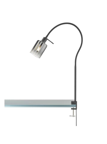 FISCHER & HONSEL Ledklemlamp "Iska" zwart - (B)50 x (H)65 cm