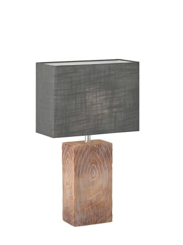 FISCHER & HONSEL Tafellamp "Bronco" grijs/lichtbruin - (B)30 x (H)50 x (D)13 cm