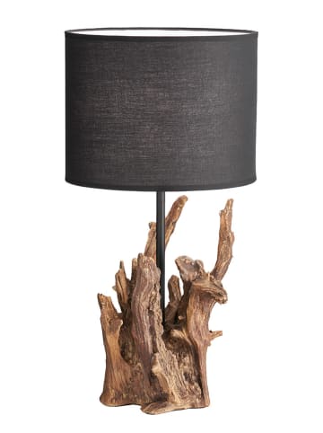 FISCHER & HONSEL Lampa stołowa ''Kratt" w kolorze czarno-jasnobrązowym - wys. 50 x Ø 26 cm