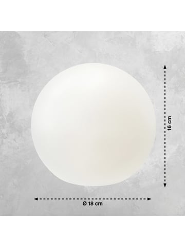 FISCHER & HONSEL Solarna lampa zewnętrzna "Busso" w kolorze białym - wys. 16 x Ø 18 cm