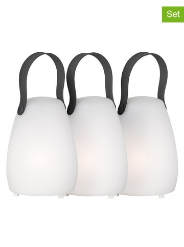 FISCHER & HONSEL Lampy zewnętrzne LED (3 szt.) w kolorze białym - wys. 16 x Ø 11 cm
