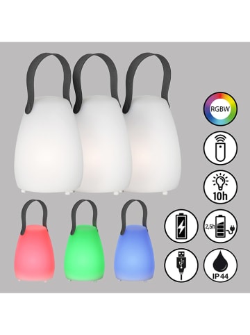 FISCHER & HONSEL 3er-Set: LED-Außenleuchten "Ruby" in Weiß - (H)16 x Ø 11 cm