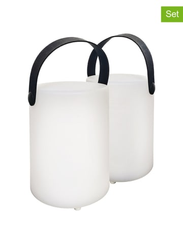 FISCHER & HONSEL 2-delige set: ledbuitenlampen "Ciro" wit - (H)15 x Ø 11 cm