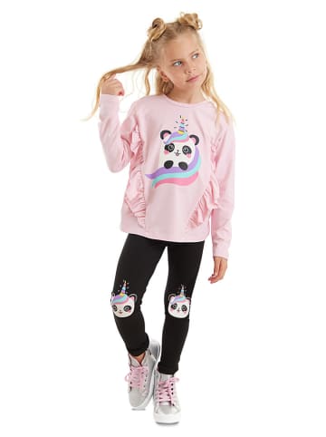 Denokids 2-częściowy zestaw "Panda Unicorn" w kolorze czarno-jasnoróżowym