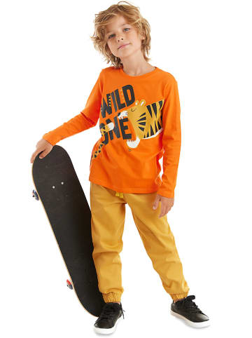 Denokids 2-delige outfit "Wild One" oranje
