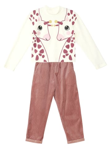 Denokids 2tlg. Outfit "Twin Giraffe" in Creme/ Rosa