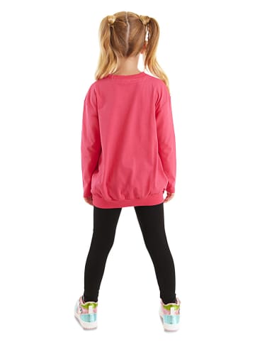Denokids 2tlg. Outfit "Twin Cats" in Pink/ Schwarz