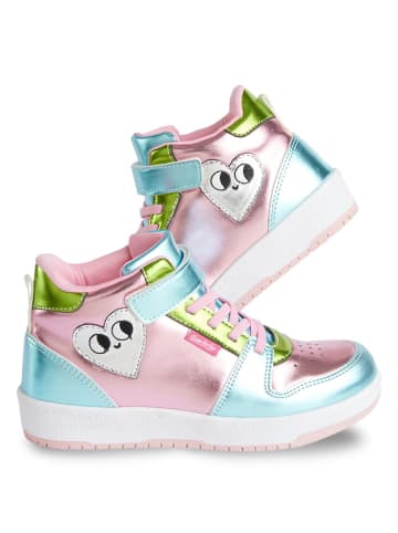 Denokids Sneakers "Heart Hologram" in Rosa/ Hellblau