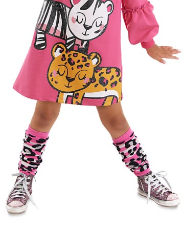 Denokids Ocieplacze "Leopard" w kolorze różowym