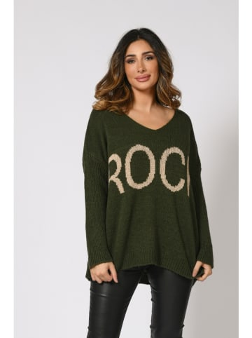 Plus Size Company Sweter "Jarry" w kolorze khaki