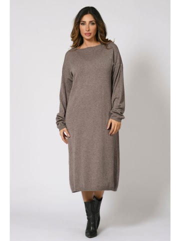 Plus Size Company Sukienka "Jorel" w kolorze szarobrązowym