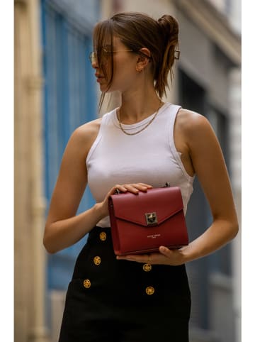 Victor & Hugo Paris Leder-Umhängetasche "Thea" in Bordeaux - (B)19 x (H)17 x (T)10 cm