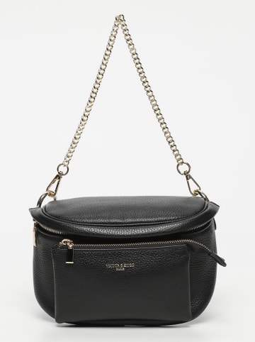 Victor & Hugo Paris Leder-Brusttasche "Aly" in Schwarz - (B)21 x (H)13 x (T)8 cm