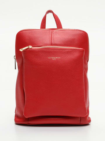 Victor & Hugo Paris Leder-Rucksack "Melania" in Rot - (B)24 x (H)27 x (T)9 cm