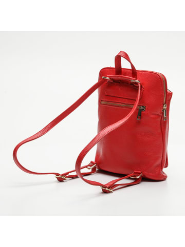 Victor & Hugo Paris Leder-Rucksack "Melania" in Rot - (B)24 x (H)27 x (T)9 cm