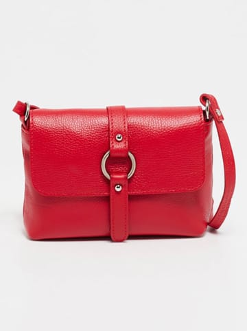 Victor & Hugo Paris Leder-Umhängetasche "Ring" in Rot - (B)21 x (H)16 x (T)5 cm