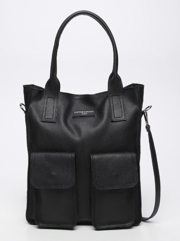 Victor & Hugo Paris Skórzany shopper bag "Noa" w kolorze czarnym - 34 x 38 x 11 cm