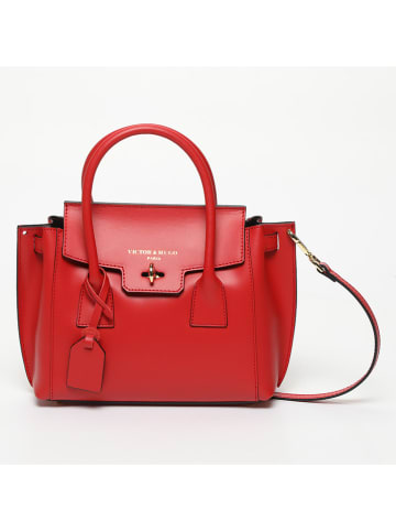 Victor & Hugo Paris Leder-Henkeltasche "Jany" in Rot - (B)25 x (H)19 x (T)7 cm