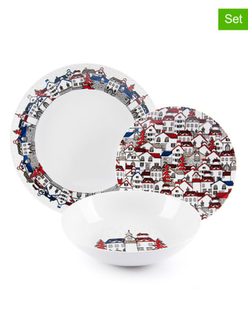 Trendy Kitchen by EXCÉLSA 12-częściowy zestaw talerzy "Innsbruck" w kolorze białym