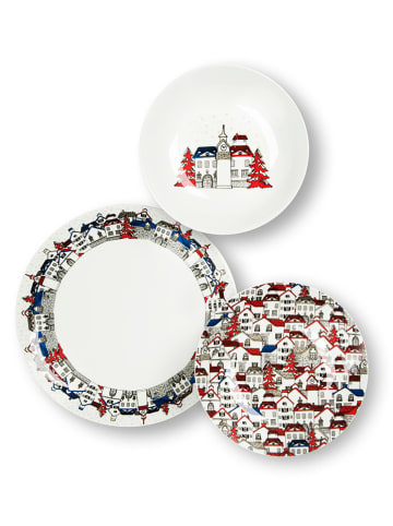 Trendy Kitchen by EXCÉLSA 12-częściowy zestaw talerzy "Innsbruck" w kolorze białym