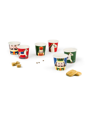 Trendy Kitchen by EXCÉLSA Filiżanki (6 szt.) "Vintage Christmal" ze wzorem do kawy - 90 ml