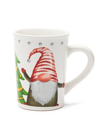 Trendy Kitchen by EXCÉLSA Kubki jumbo (4 szt.) "Gnomo Friends" w kolorze biało-zielonym - 380 ml