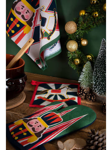 Trendy Kitchen by EXCÉLSA Ofenhandschuh "Vintage Christmas" in Bunt/ Dunkelblau - (L)32 x (B)18 cm