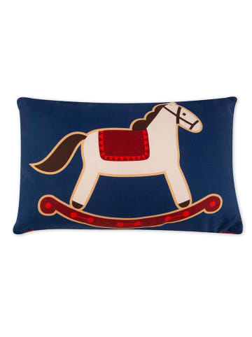 Trendy Kitchen by EXCÉLSA Kussen "Vintage Christmas" donkerblauw/rood - (L)30 x (B)45 cm