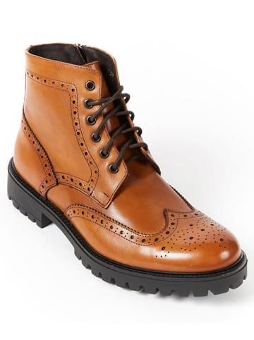 Frank Daniel Leder-Boots in Hellbraun