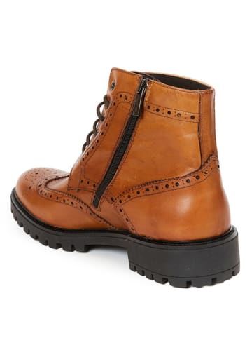 Frank Daniel Leder-Boots in Hellbraun
