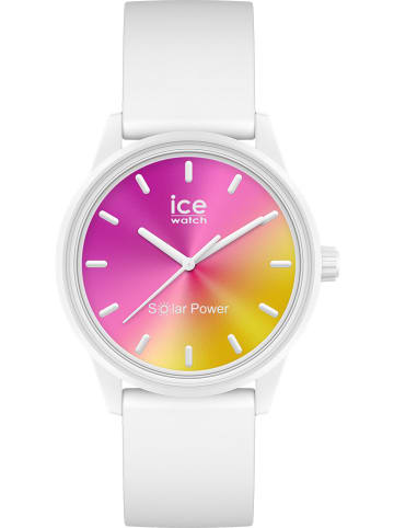 Ice Watch Quarzuhr "Solar Power" in Weiß/ Pink-Gelb