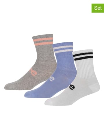LEE Underwear 3er-Set: Socken "Calida" in Grau/ Hellblau/ Weiß