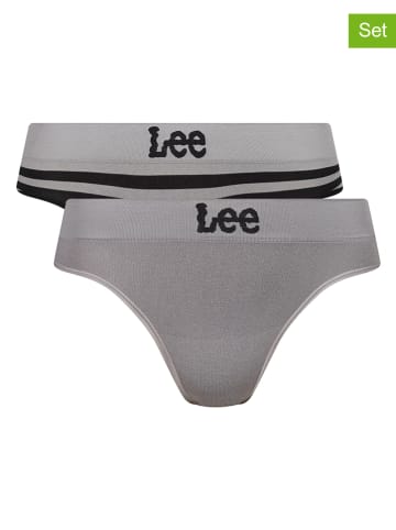 LEE Underwear 2er-Set: Slips "Sile" in Grau/ Schwarz