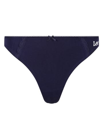 LEE Underwear Stringi (3 pary) "Betsy" w kolorze błękitnym, niebieskim i granatowym