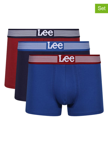 LEE Underwear Bokserki (3 pary) "Timmins" w kolorze granatowym, czerwonym i niebieskim