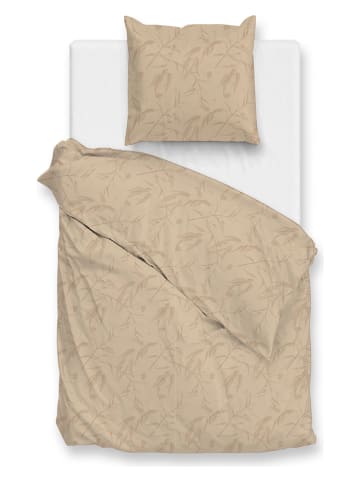 Zo!Home Mako-Satin-Bettwäsche-Set "Fiori di Satinado" in Beige