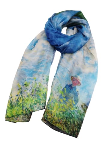 Made in Silk Jedwabny szal w kolorze niebiesko-zielonym - 110 x 190 cm