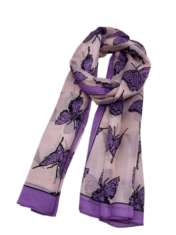 Made in Silk Jedwabna chusta w kolorze jasnoróżowo-fioletowym - 110 x 190 cm