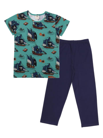 Walkiddy Pyjama turquoise/donkerblauw