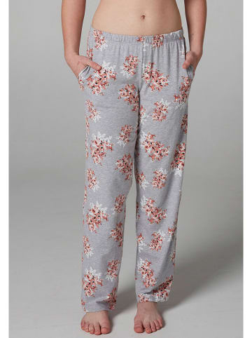 Skiny Spodnie piżamowe w kolorze jasnoróżowo-szarym