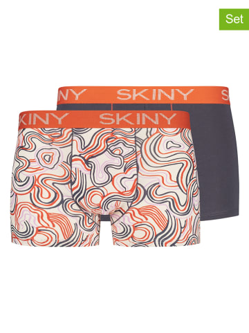 Skiny 2-delige set: boxershorts antraciet/oranje
